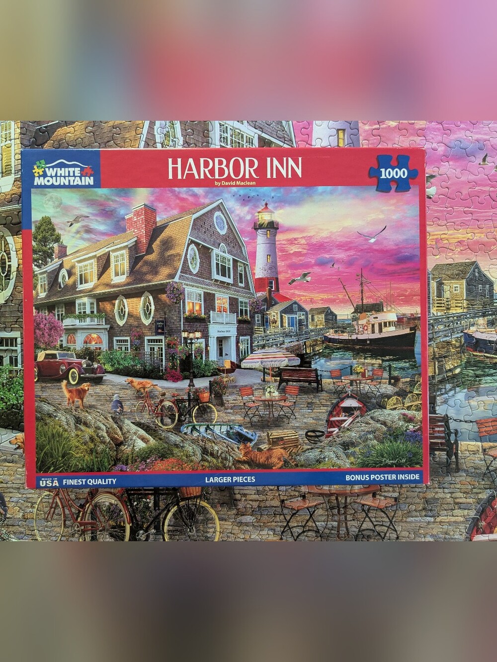 White Mountain 1000 Piece Puzzle - Harbor Inn
